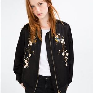 Harajuku embroidered zip up bomber jacket